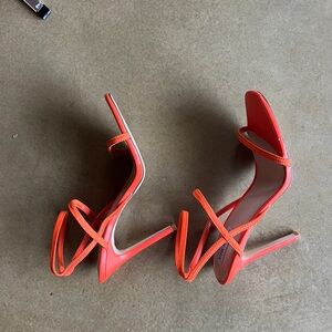 Orange Steve Madden Strappy Stiletto heels